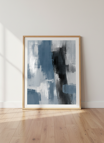 Abstract Brushstroke Wall Art Print | Modern Living Room Decor | Neutral Aesthetic Framed Poster | Ready to Hang Art