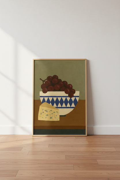 Minimalist Still Life Wall Art Print | Kitchen Decor | Mid-Century Modern Framed Poster