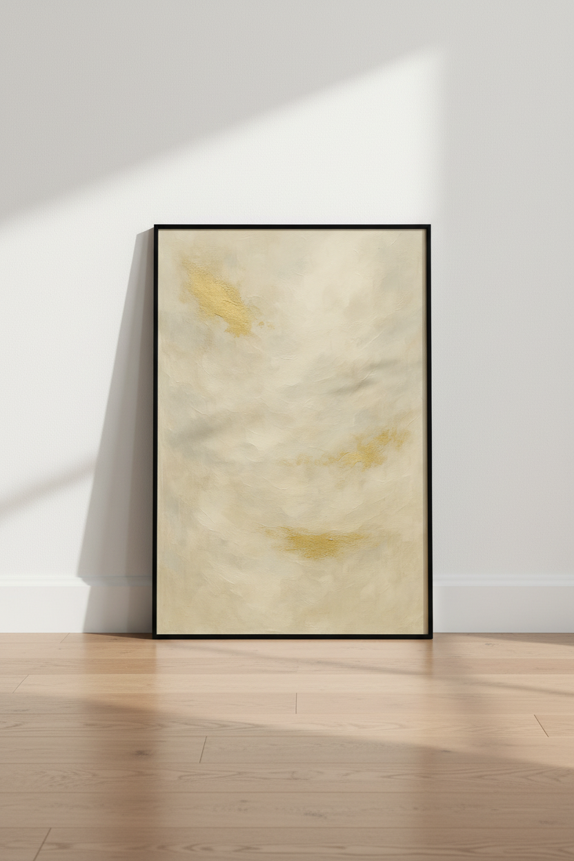 Abstract Gold Wall Art Print | Modern Minimalist Decor | Neutral Aesthetic Poster | Muted Gold Beige Art | Living Room Decor
