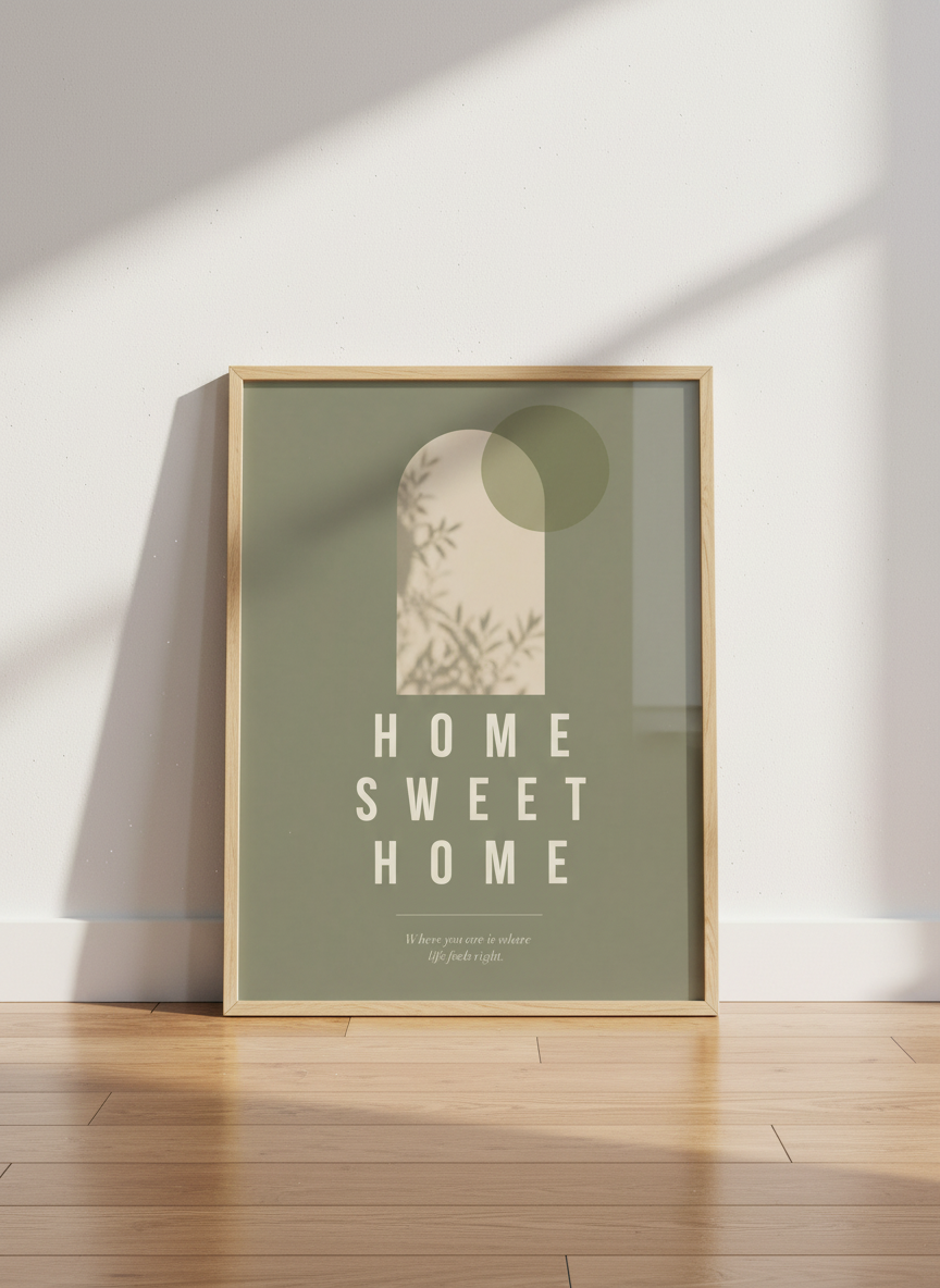 Home Sweet Home Arch Print | Sage Neutral Decor | Boho Minimalist Wall Art