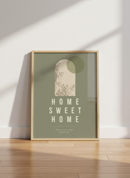 Home Sweet Home Arch Print | Sage Neutral Decor | Boho Minimalist Wall Art