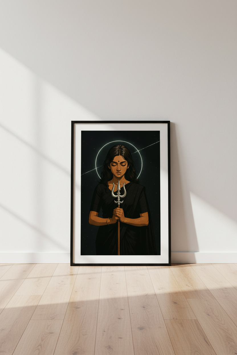 Minimalist Goddess Wall Art Print | Spiritual Home Decor | Indian Deity Poster | Divine Feminine Art | South Asian Style