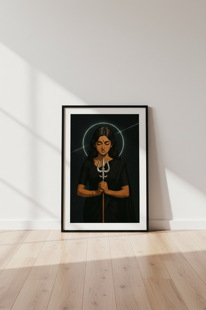 Minimalist Goddess Wall Art Print | Spiritual Home Decor | Indian Deity Poster | Divine Feminine Art | South Asian Style