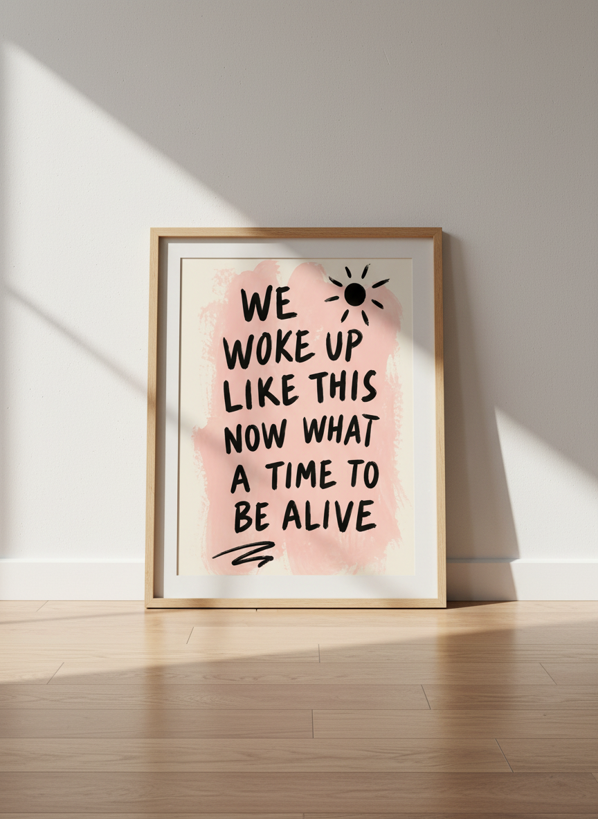 Inspirational Quote Art | Positive Vibes, Aesthetic Brush Stroke | Home Decor