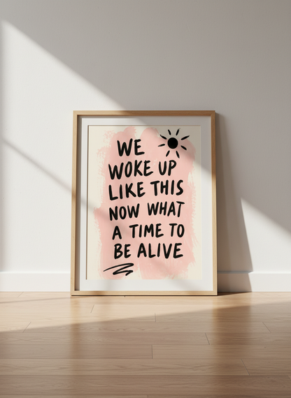 Inspirational Quote Art | Positive Vibes, Aesthetic Brush Stroke | Home Decor