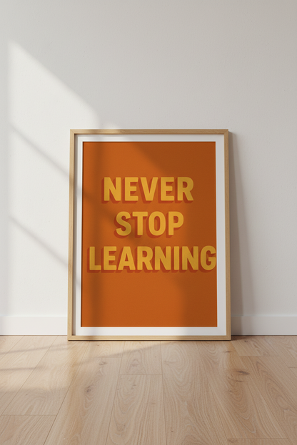 Retro Typography Wall Art Print | Office &amp; Living Room Decor | Motivational Quote Framed Poster