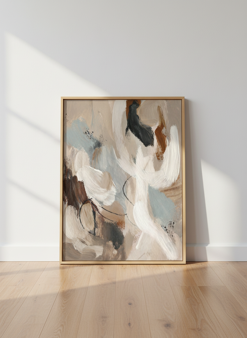 Abstract Wall Art Print | Boho Neutral Gallery Wall Decor | Modern Farmhouse Poster