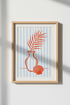 Mediterranean Vase & Shell Wall Art | Blue Striped Coastal Decor | Summer Aesthetic Poster