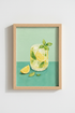 Beverage Kitchen Wall Art | Watercolor Citrus Cocktail Poster, Modern Dining Decor