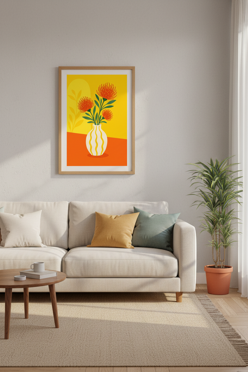 OrangeFlowers_YellowBackground_0738913_mockup2_living-room.png