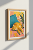 Ginger Cat Art Print | Vibrant Impasto Tabby, Eclectic Living Room Decor