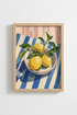 Lemon Kitchen Wall Art Print | Mediterranean Citrus Decor | Colorful Food Poster