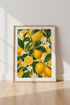 Sicilian Lemon Orchard Wall Art Print | Kitchen Decor | Mediterranean Poster