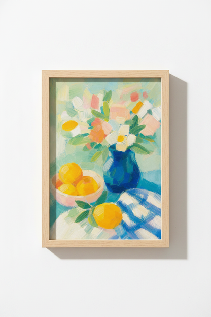 Abstract floral art | vibrant palette, living room decor
