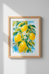Lemon Wall Art Print | Living Room Decor | Bright Poster