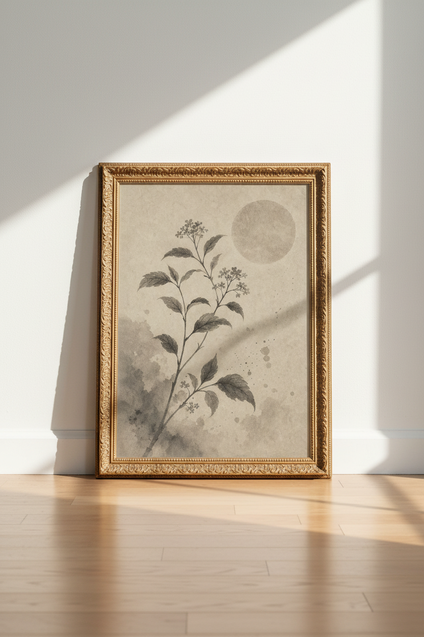 Botanical Wall Art | Vintage Sepia, Living Room Decor