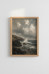 Stormy Waves Coastline Wall Art | Moody Dark Seascape, Living Room Decor