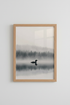 Loon Nature Art Print | Foggy Forest Pine Tree Poster, Lake House Decor