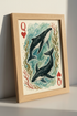Whale Queen of Hearts Print | Nautical Watercolor Art | Coastal Beach House Decor