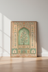 Mughal Floral Wall Art Print | Indian Archway Decor | Sage Green & Rose Poster