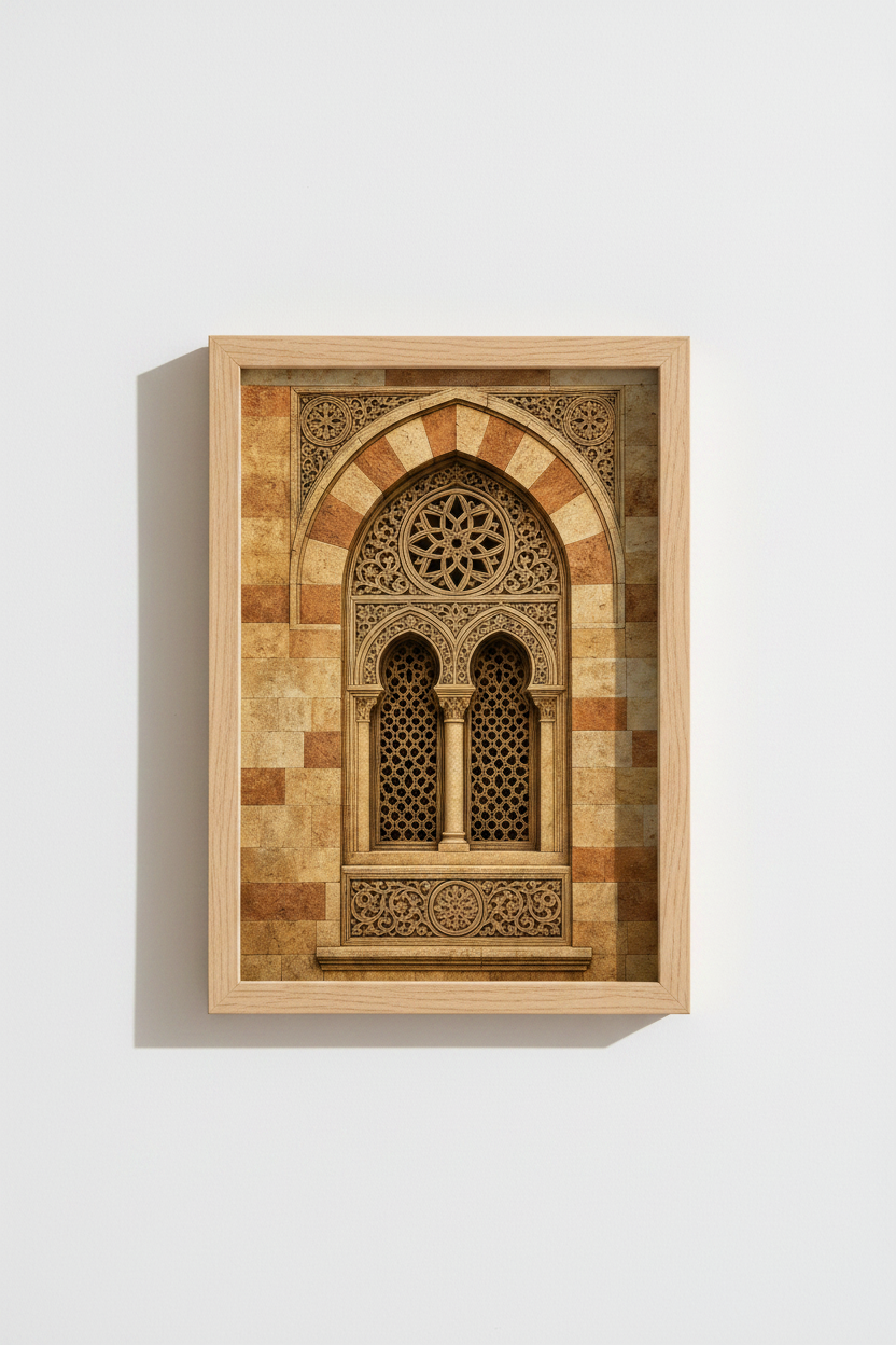 Moroccan arch Window Wall Art Print | Living Room Decor | Desert Poster