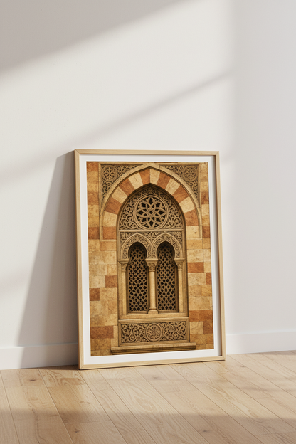 Moroccan arch Window Wall Art Print | Living Room Decor | Desert Poster
