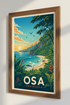 Osa Peninsula Costa Rica Travel Poster | Vintage Tropical Jungle Beach Wall Art Print