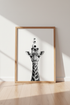 Whimsical Giraffe Portrait | Black and White Surrealism, Nursery & Living Room Decor