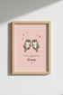 Cute Otter Wall Art Print | Pink Nursery Decor | Kawaii Love Poster