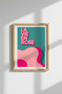 Retro French Poster | La Vie En Rose Wall Art Print | Pink & Teal Eclectic Decor