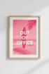 Pink Beach Wall Art | Out of Office Surfboard Poster, Preppy Tropical Dorm Decor