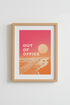 Retro Surf Wall Art Print | Pink Sunset Beach Decor | Out Of Office Poster