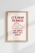 Mental Health Quote Wall Art | Pink Cloud Poster, Bedroom Decor | Motivational Print