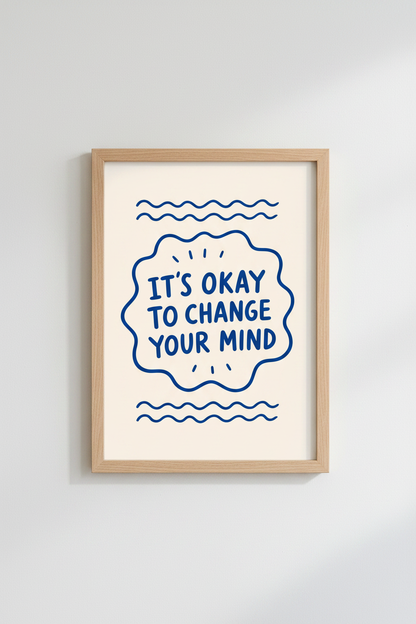 Aesthetic Quote Wall Art Print | Blue Minimalist Poster Decor | Modern Abstract Print