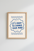 Aesthetic Quote Wall Art Print | Blue Minimalist Poster Decor | Modern Abstract Print
