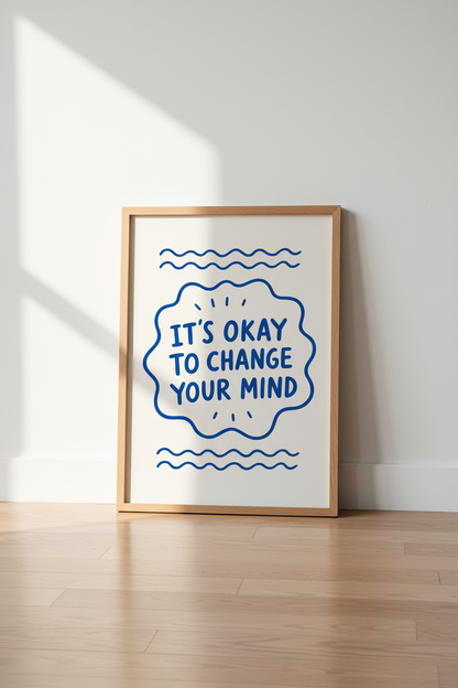 Aesthetic Quote Wall Art Print | Blue Minimalist Poster Decor | Modern Abstract Print