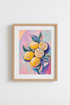 Pastel Lemon Wall Art Print | Colorful Kitchen Decor | Summer Fruit Poster