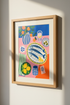 Sardine Still Life Wall Art | Mediterranean Kitchen Decor | Colorful Food Poster