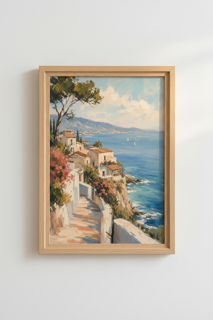 Coastal Italian Wall Art Print | Mediterranean Landscape Poster, Amalfi Coast Decor