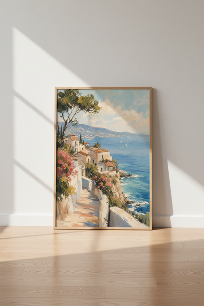 Coastal Italian Wall Art Print | Mediterranean Landscape Poster, Amalfi Coast Decor