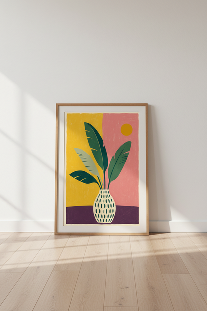 Tropical Botanical Wall Art Print | Abstract Boho Floral, Modern Living Room Decor