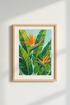 Tropical Bird of Paradise wall art Print | Living Room Decor | Vibrant Poster