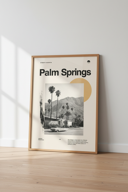 Palm Springs Wall Art Print | Mid-Century Modern Desert Decor | Retro Poster