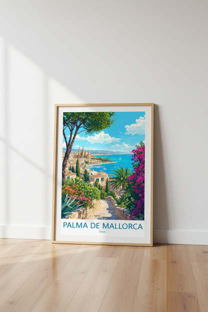 Palma de Mallorca Spain Wall Art | Mediterranean Coastal Decor | Travel Poster