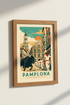Pamplona Spain Running of the Bulls | Vintage Travel Poster, Spanish Wall Art