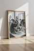 Koala in Bathroom Wall Art | Black and White Animal Print, Funny Nursery Decor