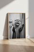 Singing Otter in Shower | Funny Black and White Photography, Bathroom Wall Art
