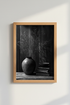 Moody Still Life Art Print | Rustic Black and White Photography | Minimalist Vase Poster