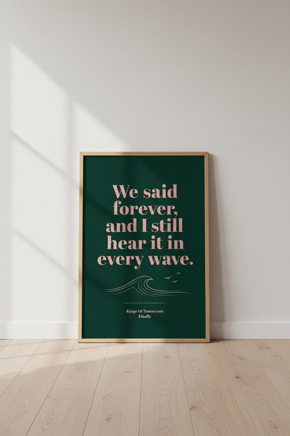 House Music Quote Wall Art | Kings of Tomorrow Lyric Poster, Minimalist Coastal Print