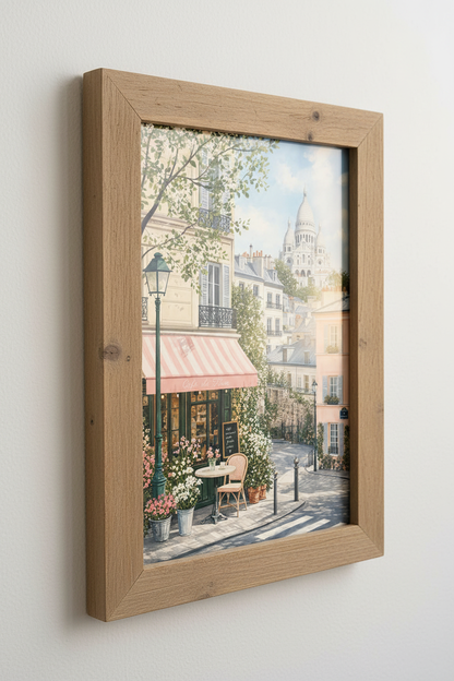Paris Cafe Wall Art | Montmartre Sacre Coeur Print | French Pastel Decor